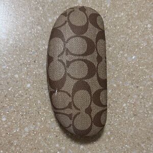 Coach Tan Patterned Eyeglass Case